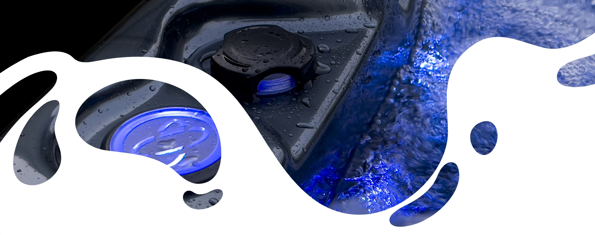 Image d'un jacuzzi gris avec à l'intérieur une couleur blanche.