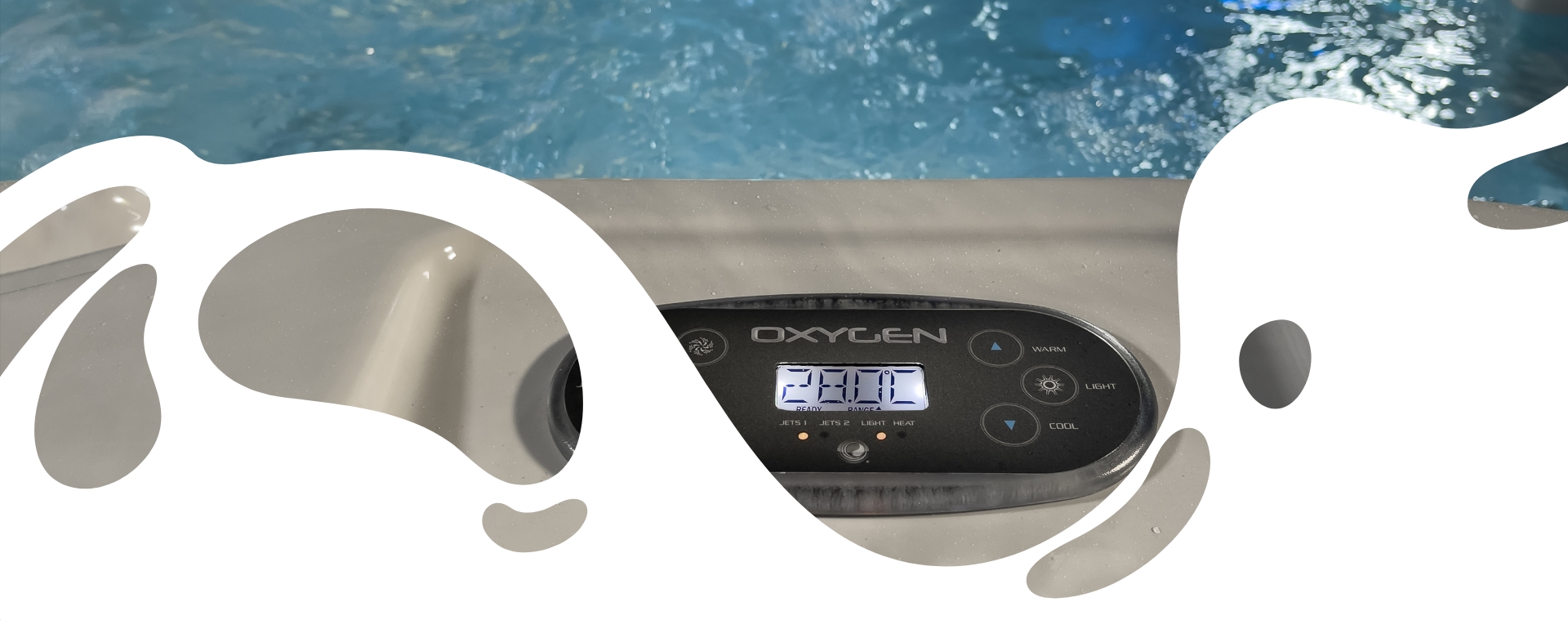 Image des jets d'eau d'un jacuzzi.