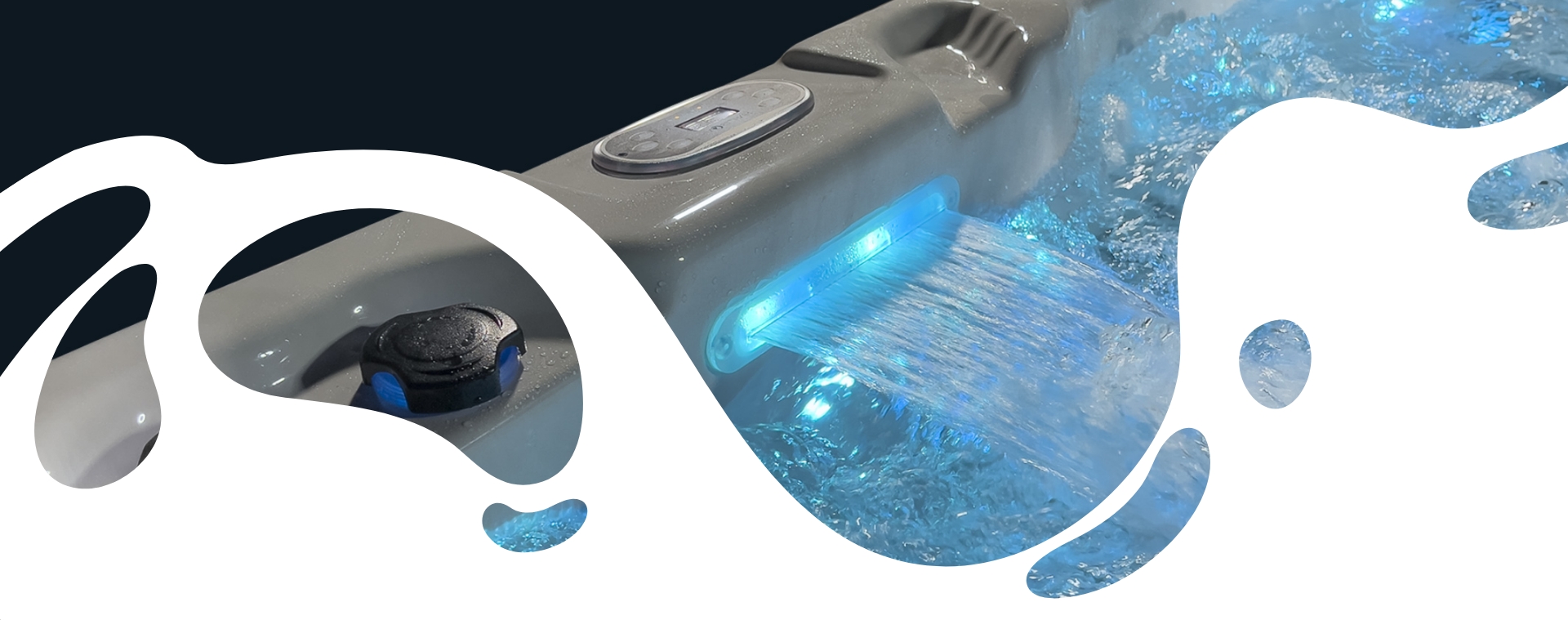 Image des jets d'eau d'un jacuzzi.