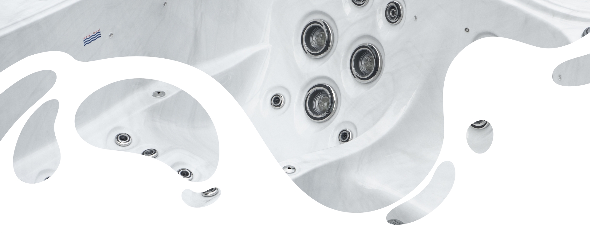 Image de plusieurs jets d'air du jacuzzi.